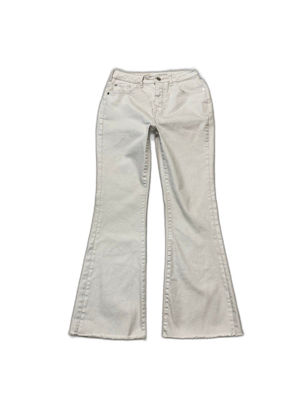 Anthropologie Pilcro The Icon Pearlescent Lightly Coated Crop Flare Raw Hem 28